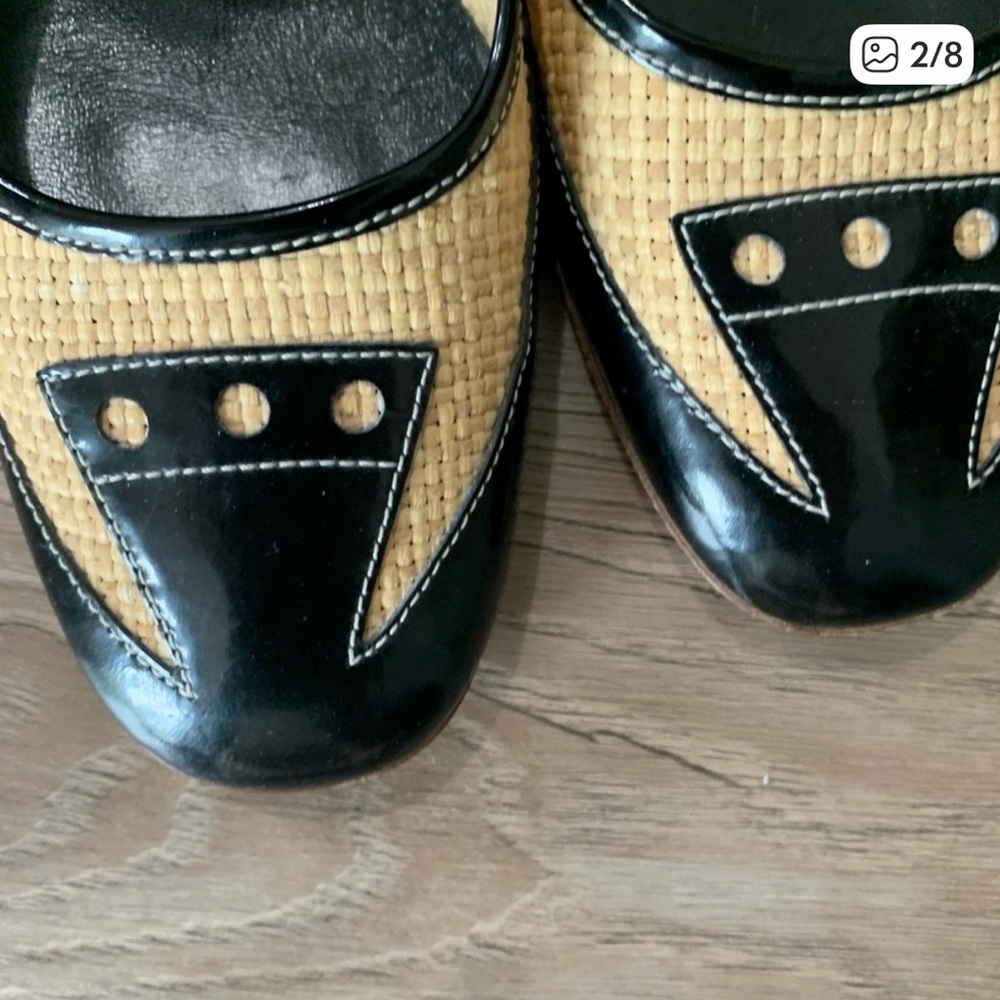 Prada Cap Toe Raffia Heel - Picture 2 of 8